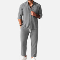 Lorenz | Herren Freizeitanzug Set Langarm Relaxed Fit – Grau