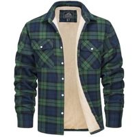 Luca | Herren Warme Hemdjacke mit Sherpa Futter – Grün