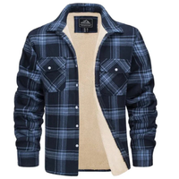 Luca | Herren Warme Hemdjacke mit Sherpa Futter – Marine