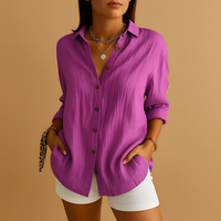 Aldina - Alltags-Damenbluse mit langen Ärmeln – Violett