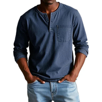 Ludwig | Herren Langarm Henley Shirt – Marine