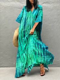 Luftiges Kaftan-Strandkleid für Damen | Maxi – Smaragd