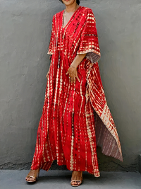 Luftiges Kaftan-Strandkleid für Damen | Maxi – Rot
