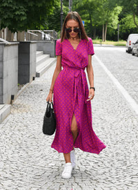 Heidi-Mode | Stilvolles Wickelkleid – Rosa