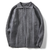 Luxuriöser Pullover für Herren | Lang – Grau
