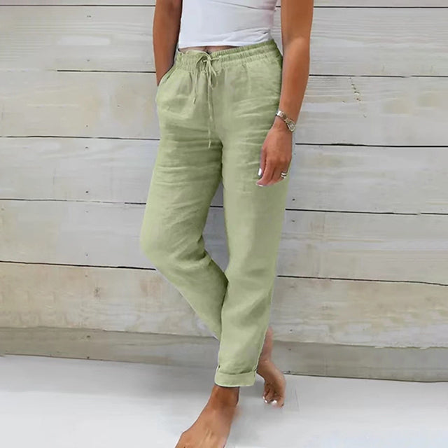 Bersha Leinenhose | Sommerliche luftige Leinenhosen Damen in Leinenoptik