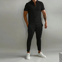 Lysander | Herren Trainingsanzug Polo Set – Schwarz