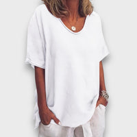 Ilyana – Schlichte Oversize-Bluse für jeden Tag – Weiß