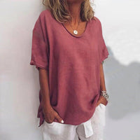 Beatrice | Damen Übergroß T-Shirt | Kurzarm – Dunkelrosa