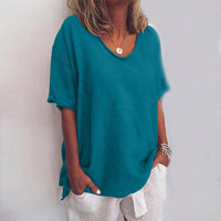 Beatrice | Bequeme lockere Bluse für Damen – Meeresblau
