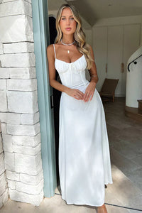 Élvane™ – Zartes Sommerkleid mit Bustier-Charme – Weiß