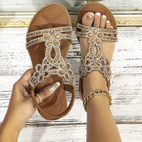 Sandalen für Damen - Bequeme Sommerschuhe mit Fußbett für den Sommer – Beige
