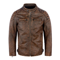 Jorge – Lederjacke Mit Frontreißverschluss – Braun
