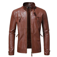 Rene® | Elegante Herrenlederjacke – Braun