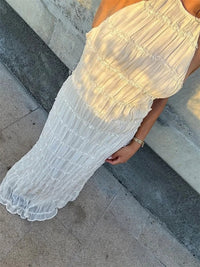 Camilla | Maxikleid mit offenem Rücken für Sommer – Weiß