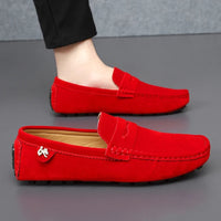 Heidi-Mode | Rutschfeste Wildleder Halbschuhe – Rot