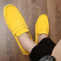 Heidi-Mode | Rutschfeste Wildleder Halbschuhe – Gelb