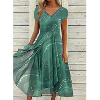 Naomi | Midi Dress with V-Neck – Grün