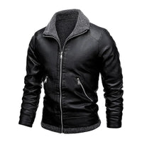 Marc® | Elegante Lederjacke aus Fleece – Schwarz