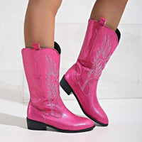 Damen Cowboystiefel Zum Hineinschlüpfen | Bequem – Rosa