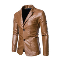 Thaddäus® | Business Casual Lederjacke – Khaki