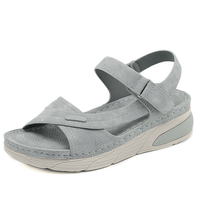 Ingeborg | Damen Sandalen Breite Zehenbox Fußgewölbestütze – Komfort Sandalen 2026 – Grau