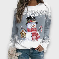 Mailena – Weihnachtspullover mit Schneemann – Grau