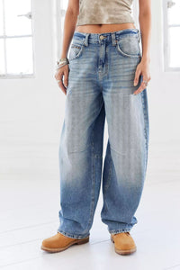 Malin | Lässige Tiefsitzende Baggy Jeans – Blau