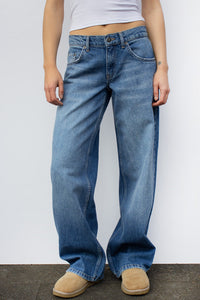 Malin | Weite Schlagjeans – Dunkelblau