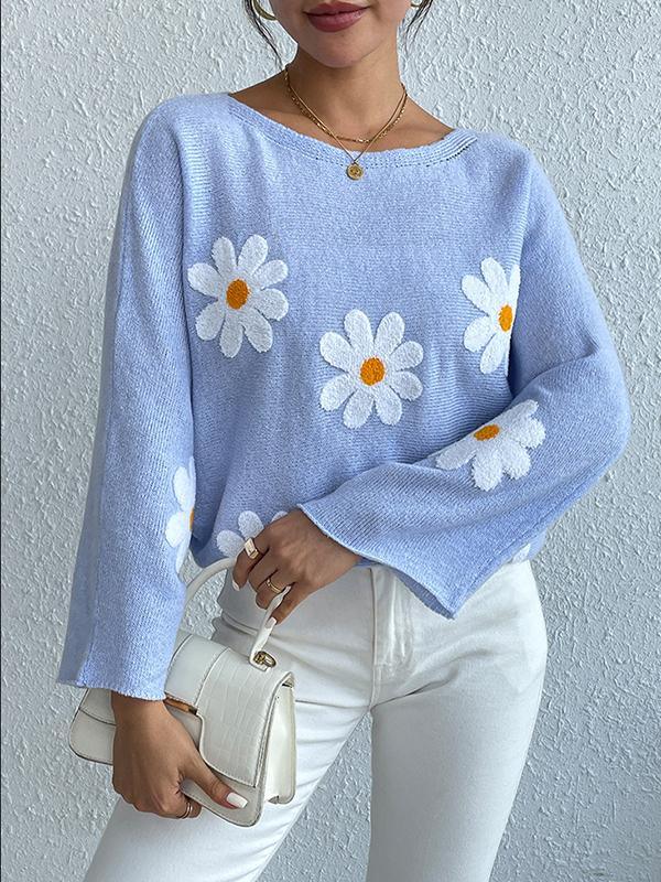 Kriselda | Bequemer und Modischer Pullover mit Eleganten Blumenstickereien – Perfekt für jedes Outfit
