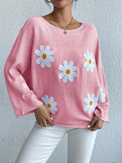 Kriselda | Bequemer und Modischer Pullover mit Eleganten Blumenstickereien – Perfekt für jedes Outfit