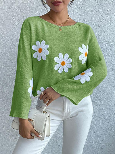 Kriselda | Bequemer und Modischer Pullover mit Eleganten Blumenstickereien – Perfekt für jedes Outfit