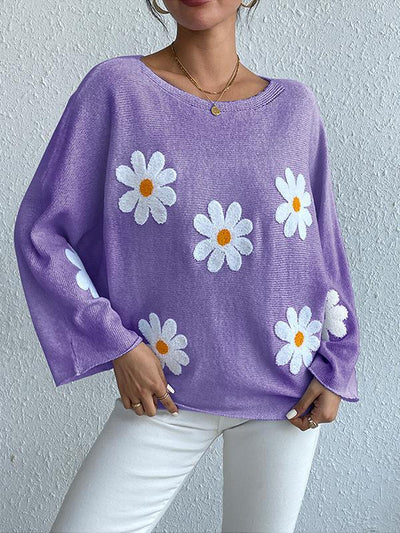Kriselda | Bequemer und Modischer Pullover mit Eleganten Blumenstickereien – Perfekt für jedes Outfit