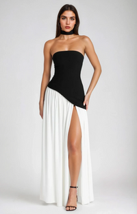 ZADIE | Maxi Dress – Schwarz/Weiß