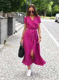Sarina - Blumiges Sommerkleid – Rot