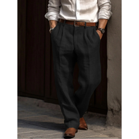 Manuel | Herren Leichte Leinenhose – Schwarz