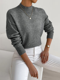 Yvonne – Eleganter Strickpullover – Grau