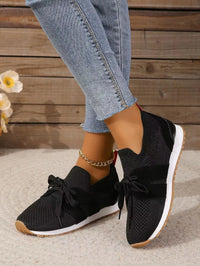 Marlene | Damen Slip-On Sneaker mit Schleife – Schwarz