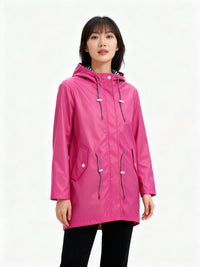 Marlene | Wetterfester Kapuzenmantel – Rosa