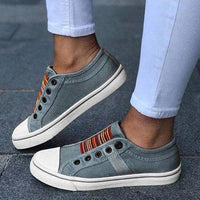 Marlies | Damen Casual Sneaker mit Streifendetail – Grau