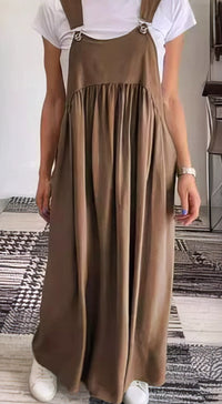 HELGA - KASUAL-KLEID MIT TRÄGERN – Braun