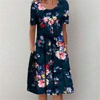 Liridona | Elegantes Blumenkleid für Frauen | 50% RABATT! – Blau