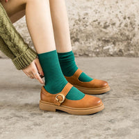 Livia® | Razel Moderne Mary Janes – Braun