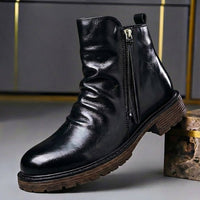 Matteo | Herren Handgefertigte Lederstiefel Klassisch – Obsidianschwarz