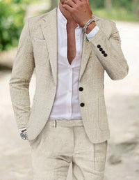 Matteo | Herren Zweiteiliger Sommeranzug mit Sakko – Beige