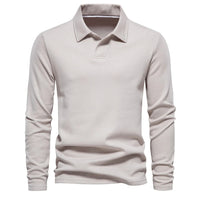 Matthias | Herren Langarm Poloshirt mit Polokragen – Creme