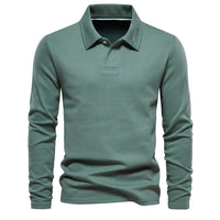 Matthias | Herren Langarm Poloshirt mit Polokragen – Grün