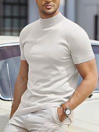 Maxim | Herren Kurzarm Rollkragen Shirt – Weiß