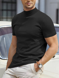 Maxim | Herren Kurzarm Rollkragen Shirt – Schwarz