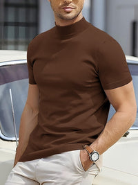 Maxim | Herren Kurzarm Rollkragen Shirt – Braun